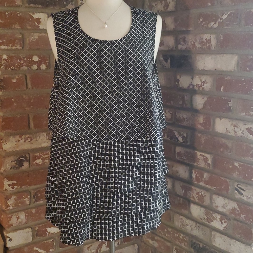 Coldwater Creek XL (16) Sleeveless Blk & White
